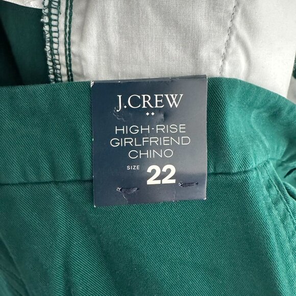 J. Crew High Rise Girlfriend Chino Pant Womens Size 22 Green NWT PT-2618 - Picture 11 of 11
